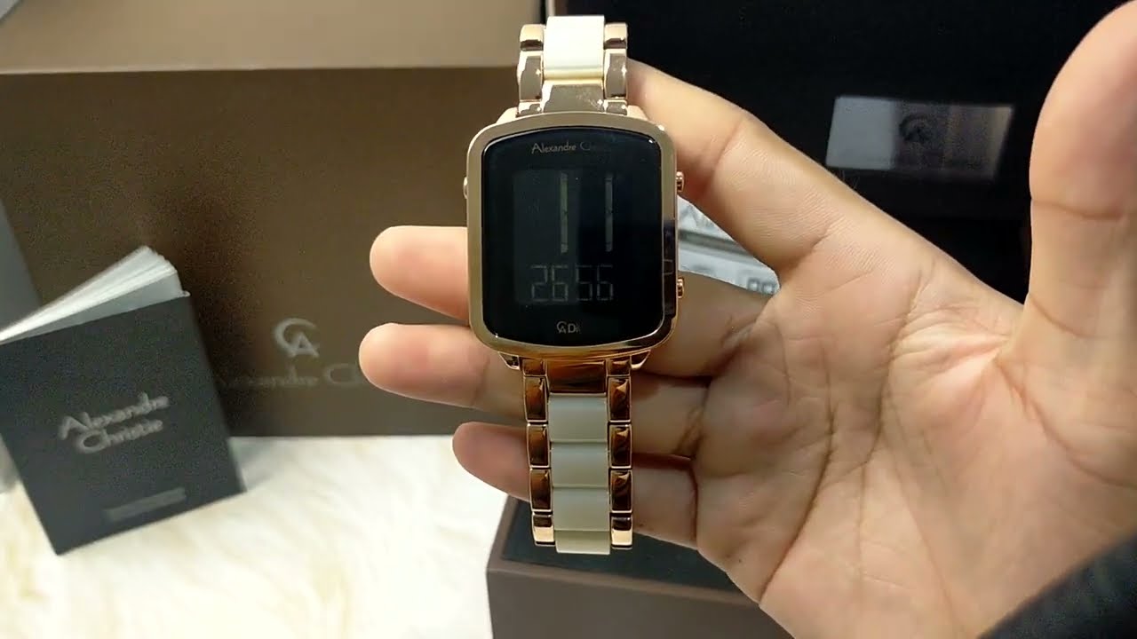 Review dan cara atur setting jam Alexandre Christie wanita 9381 LHB digital fashion original