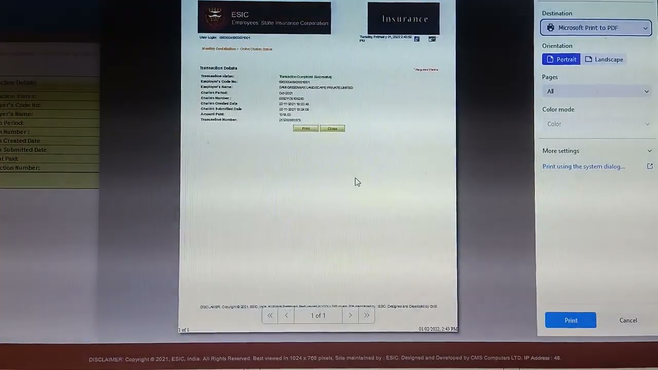 ESIC Challan Receipt Print Download ESIC Paid ChallanContribution history