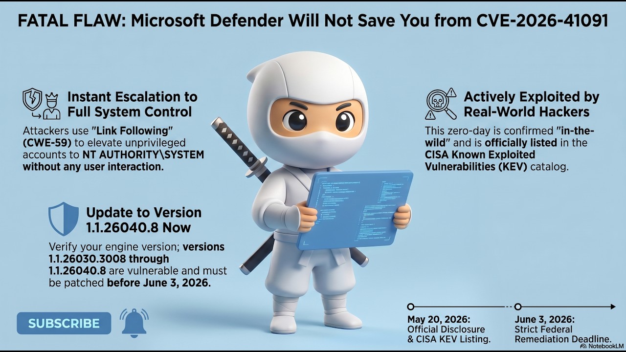 FATAL FLAW: Microsoft Defender Will Not Save You from CVE-2026-41091 #cybersecurity #vulnerability
