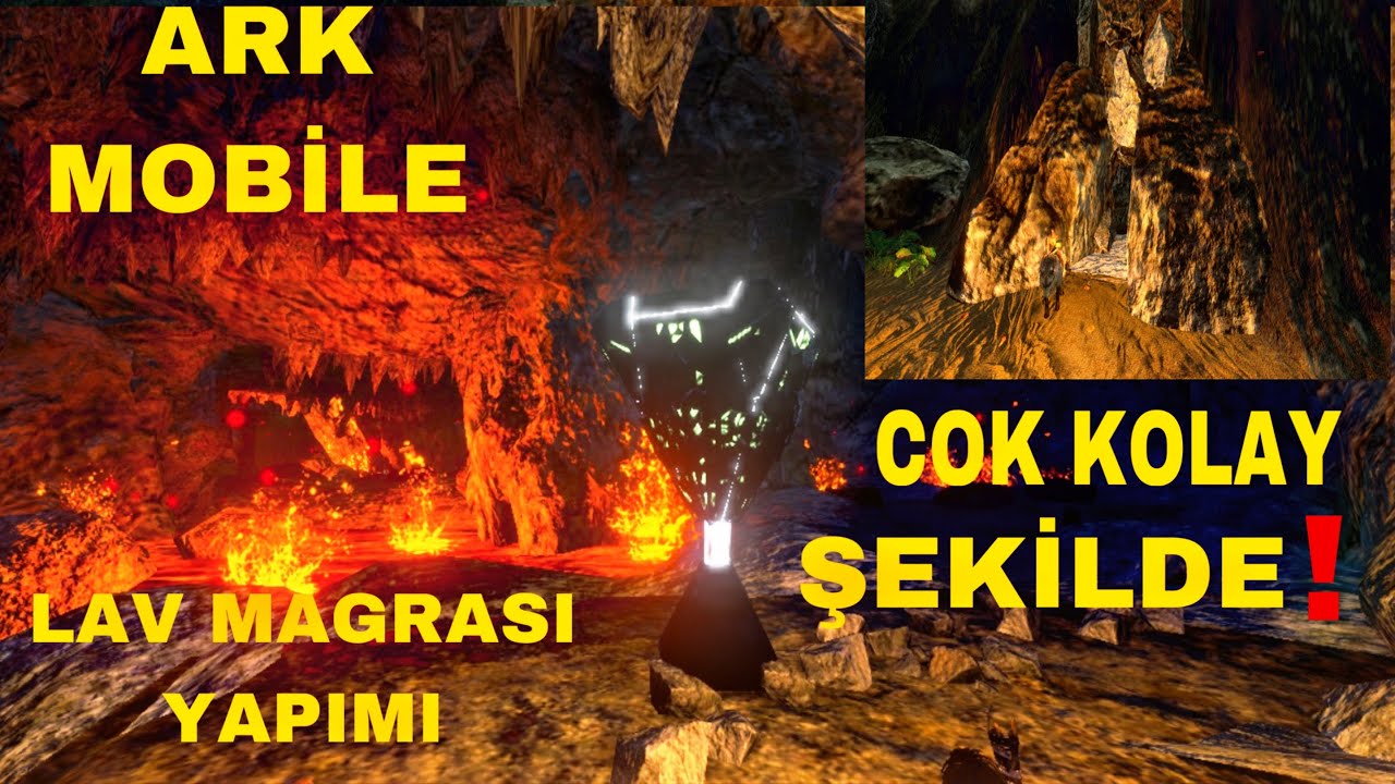 ARK MOBİLE LAV MAGRASI YAPIMI (ÇOK KOLAY ŞEKİLDE)YATAK TAKTİGİ #arkmobile #arksurvivalevolved #ark