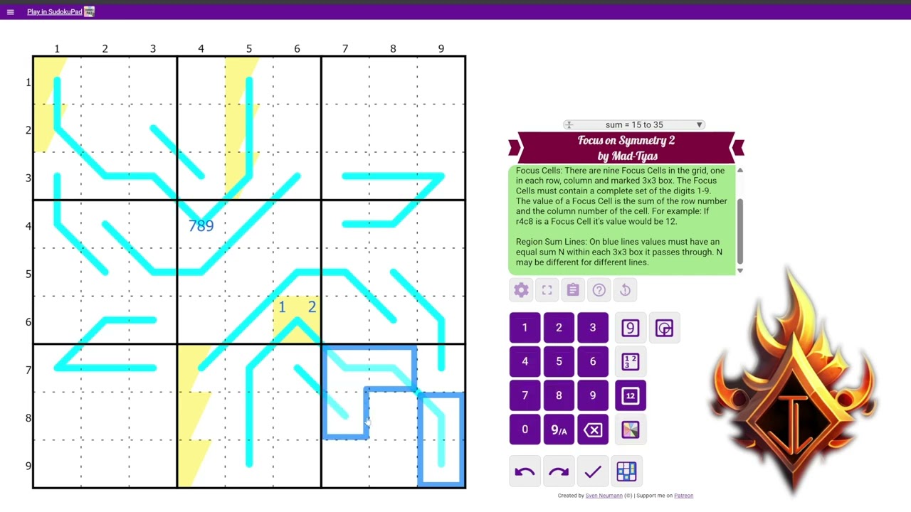 Solving Focus on Symmetry 2 by Mad Tyas