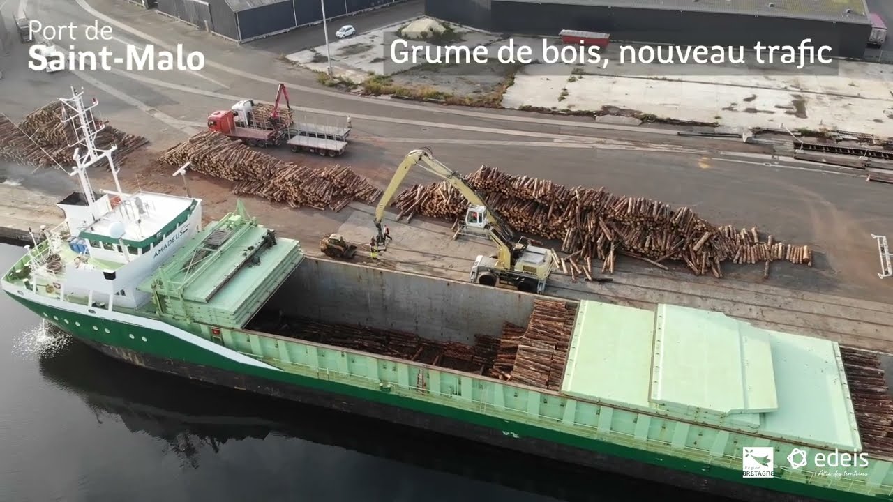 Grumes de bois, nouveau trafic sur le port de Saint-Malo