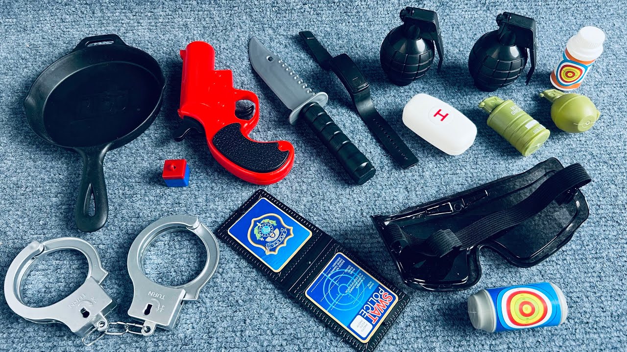 11-Minute Unboxing: Toy Gun Set, Police Role-Playing, Red Signal Gun - Toy Review