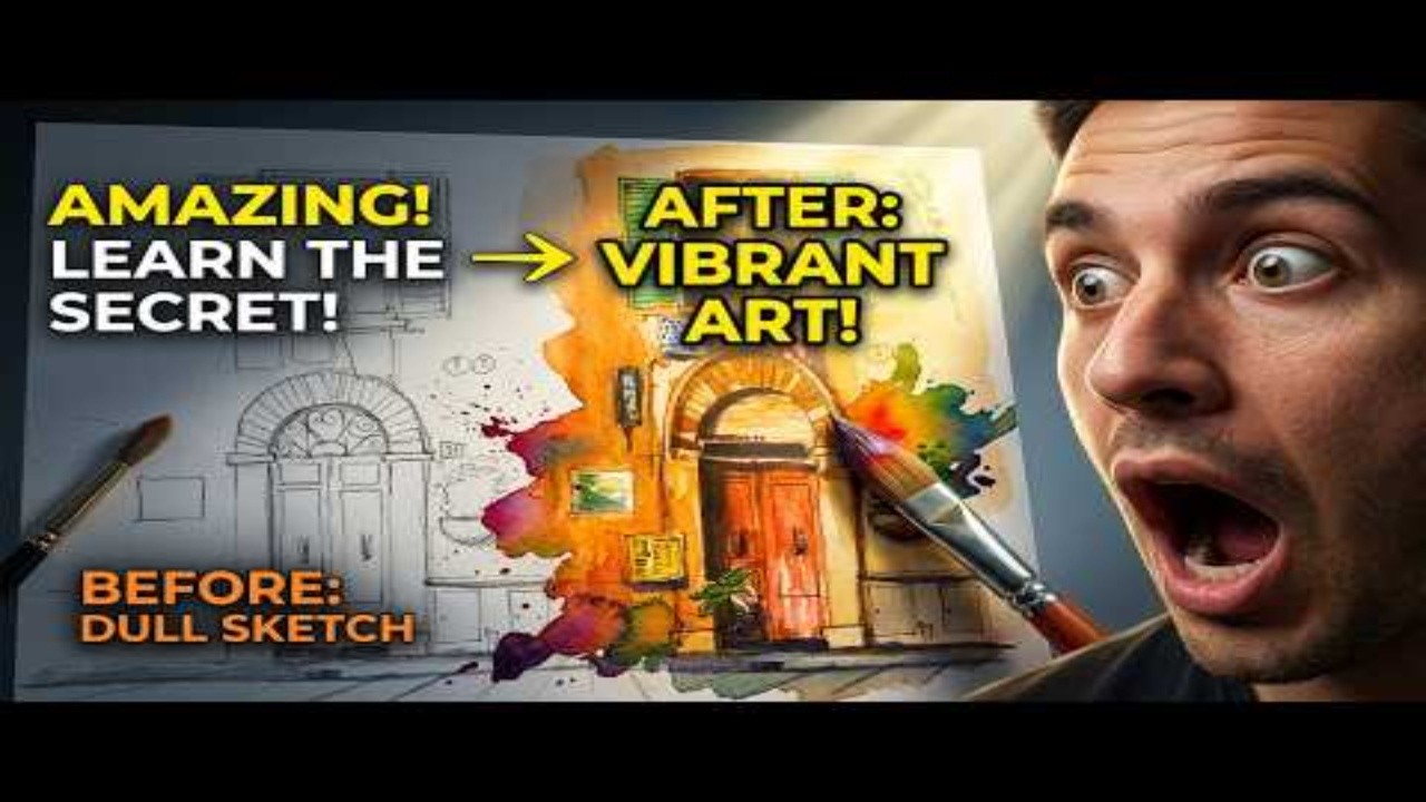 Transform a Sketch into a Vibrant Watercolor Painting | Architecture Tutorial