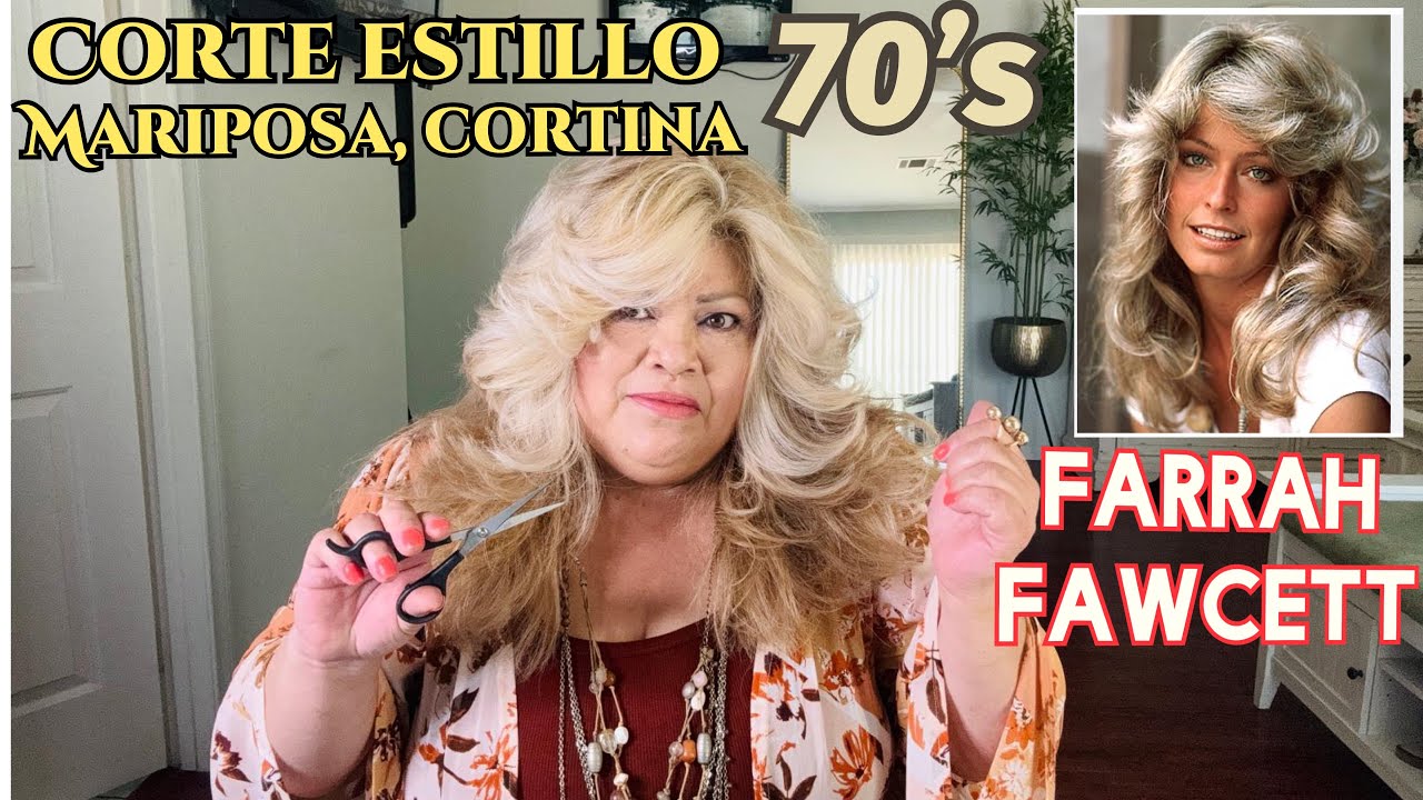 Corte de los 70’s estilos Farrah Fawcett, Mariposa,cortina