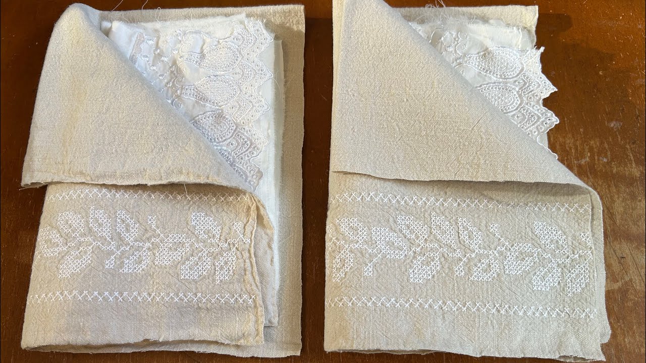1/3 Create a Fabric Book - from an Old Pillowcase & Linen Tea Towel💕