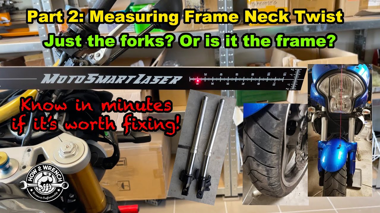 Part 2 Laser Measuring a twisted frame neck! DIY motorcycle frame inspection in minutes!