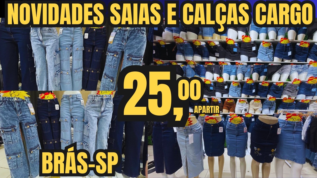CALÇAS CARGOS E SAIAS JEANS DE FÁBRICA NO BRÁS 