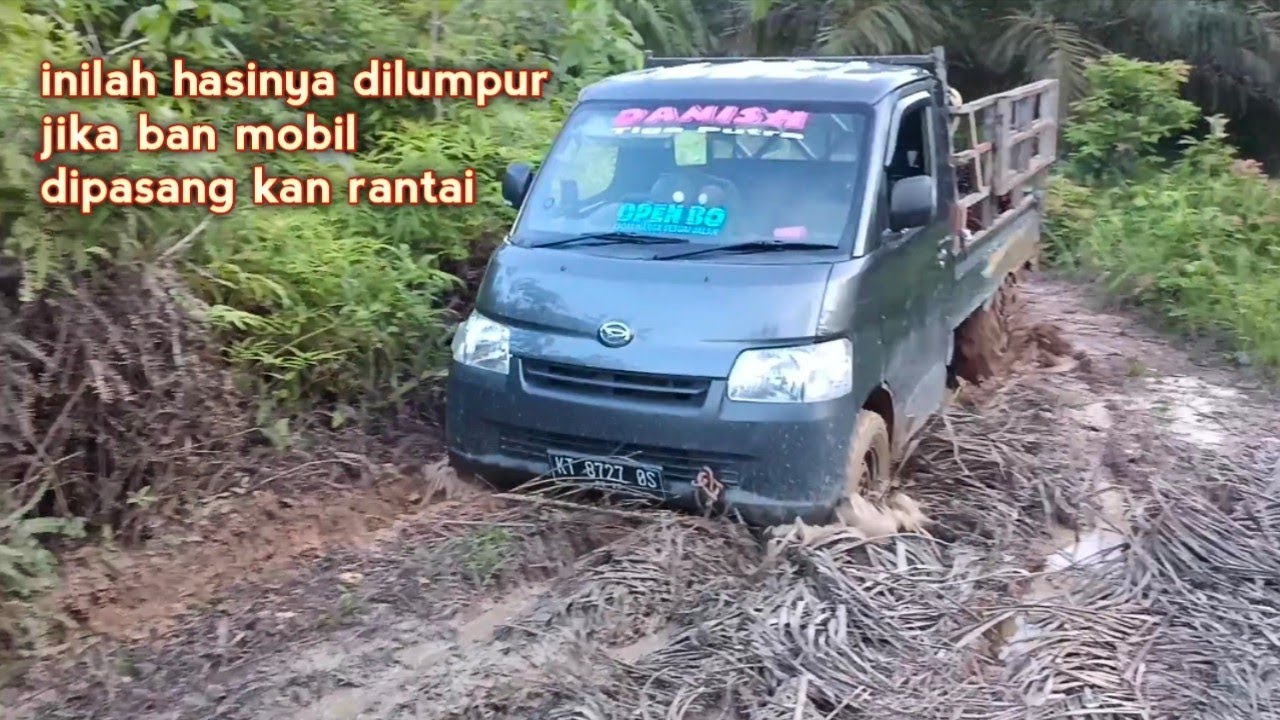 Inilah hasilnya dilumpur jika ban mobil Dipasangkan rantai. @Danish Tiga Putra