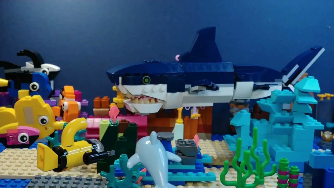 #stopmotion  Lego Creator 3-in-1 with set of 31122 31088 and 31128. Re-edit. Shark and other fish.