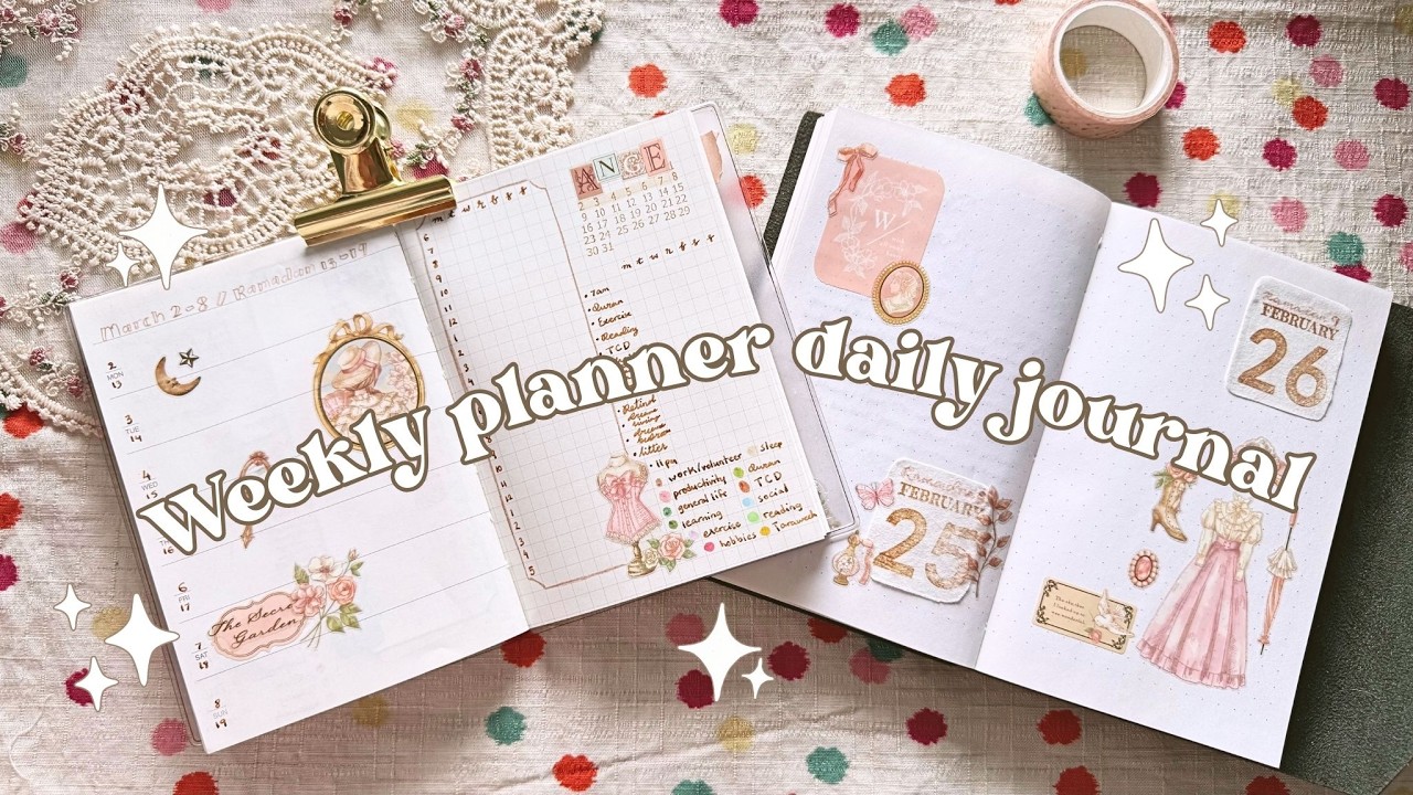 Plan With Me — ASMR Beginner Friendly Weekly Planner + Daily Journal Setup ✨