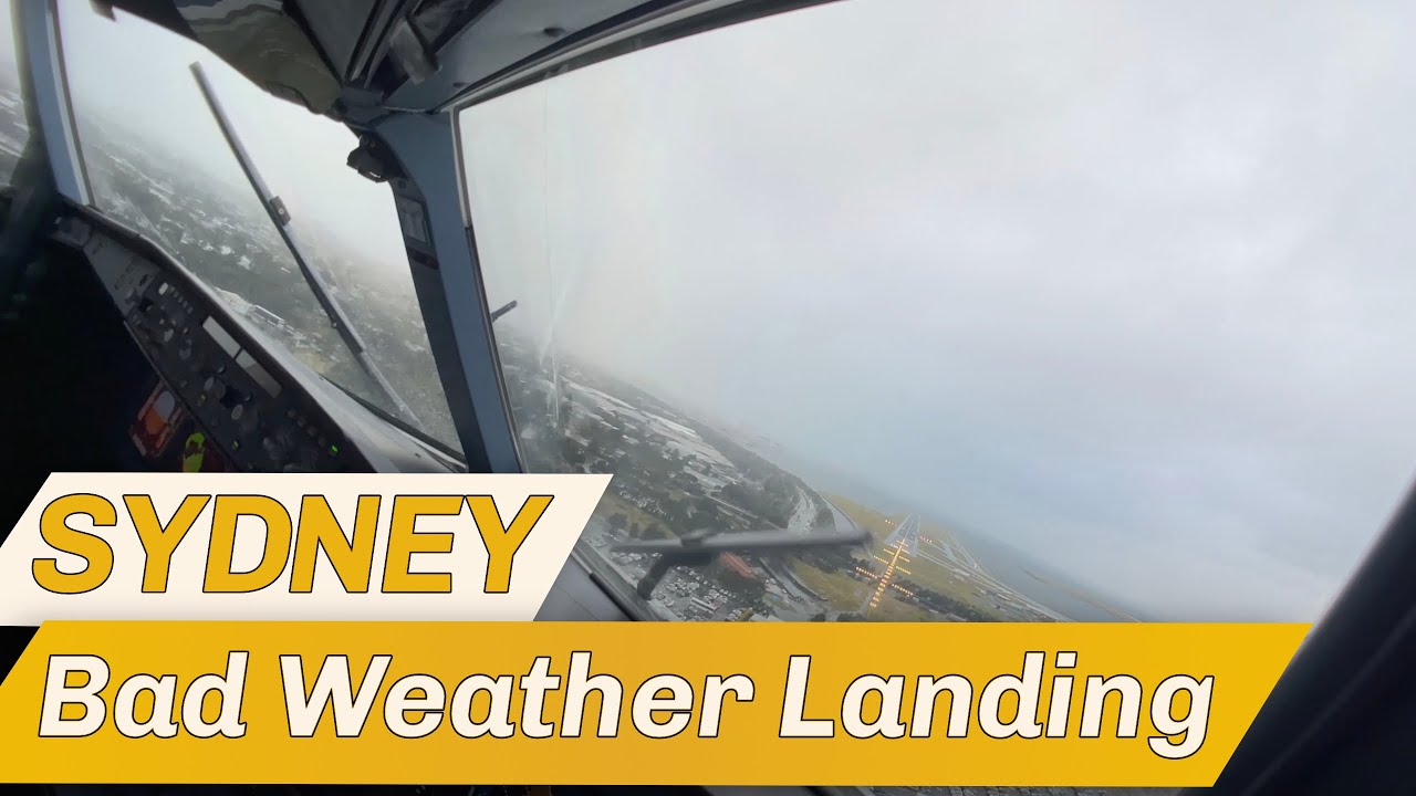 RAINY Morning APPROACH and LANDING into SYDNEY, AUSTRALIA | Pilotalkshow