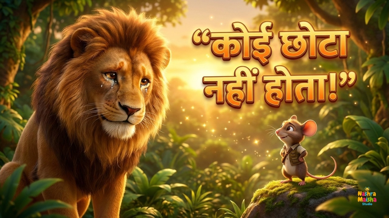 Sher Raja aur Chhota Chuha  | Koi Chhota Nahi Hota | Moral Story in Hindi #cartoon #kidslearning