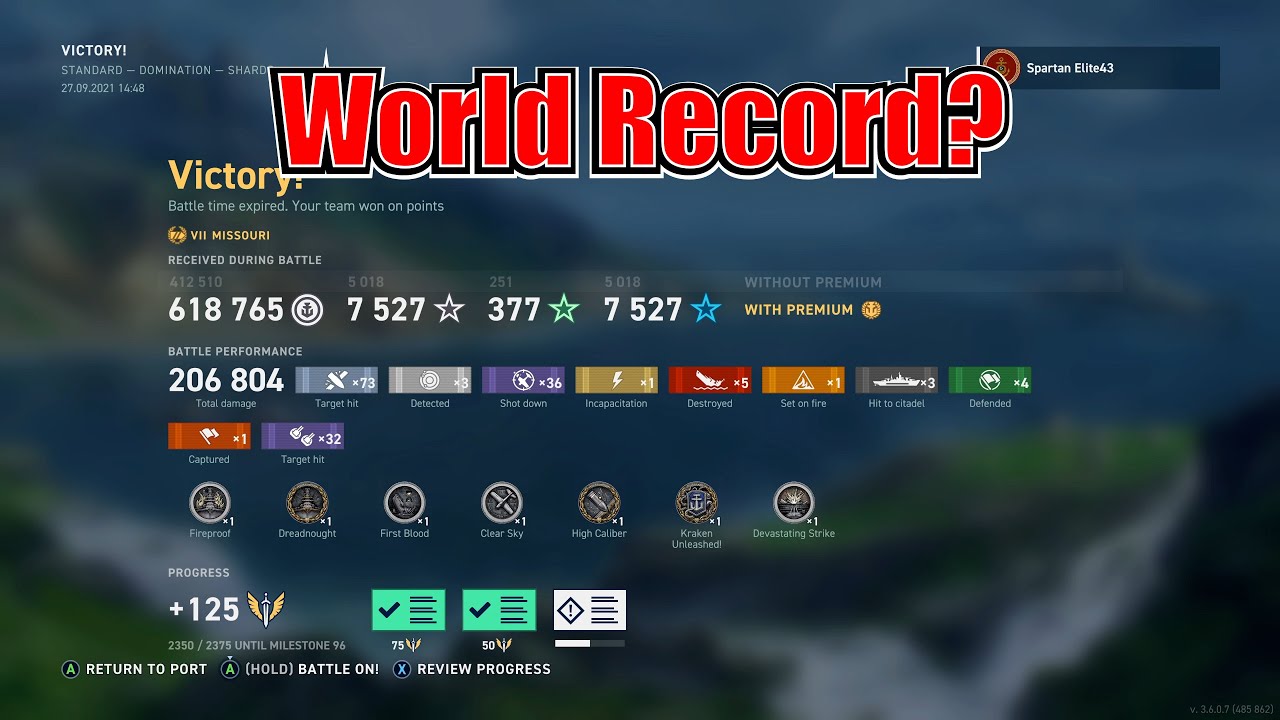 Missouri World Record?    (World of Warships Legends Xbox Series X) 4k