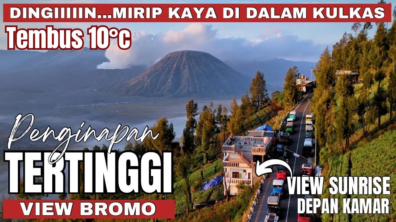 MENGGIGIL...‼️Nginep di homestay tertinggi view bromo, cuma 1 penginapan di ujung parkir jeep bromo