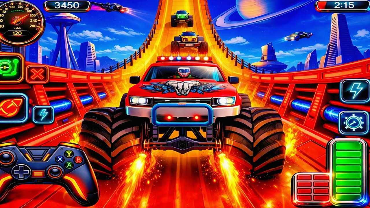 Monster Truck Mega Ramp Extreme Racing | Flying Crush Jump Challenge