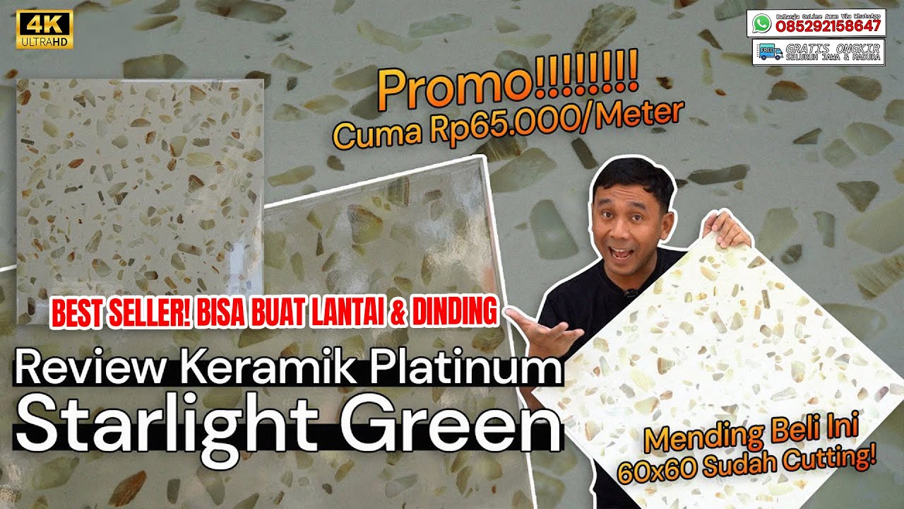 PROMO KERAMIK KW 1 CUTTING PLATINUM STARLIGHT GREEN, Rp65.000/M MURAH BANGET SAUDARAKU❗❗