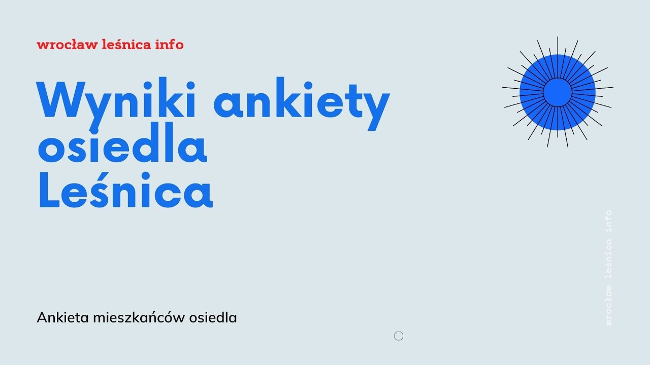 Opinie na temat mieszkania w Leśnicy  wyniki ankiety osiedlowej wśród mieszkańców Leśnicy i okolicy