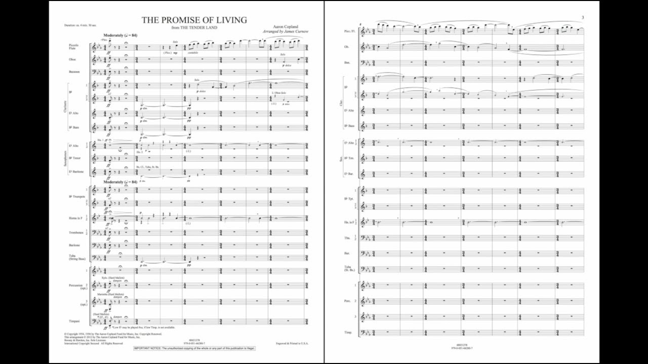 The Promise of Living by Aaron Copland/arr. James Curnow