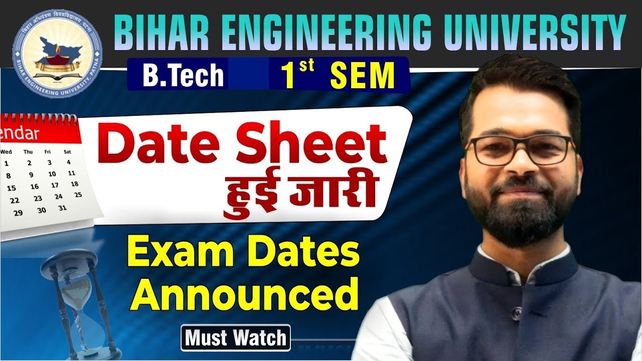 B.Tech 1st Semester | Exam Schedule | Official Notice Out | Bihar Engineering University #beu