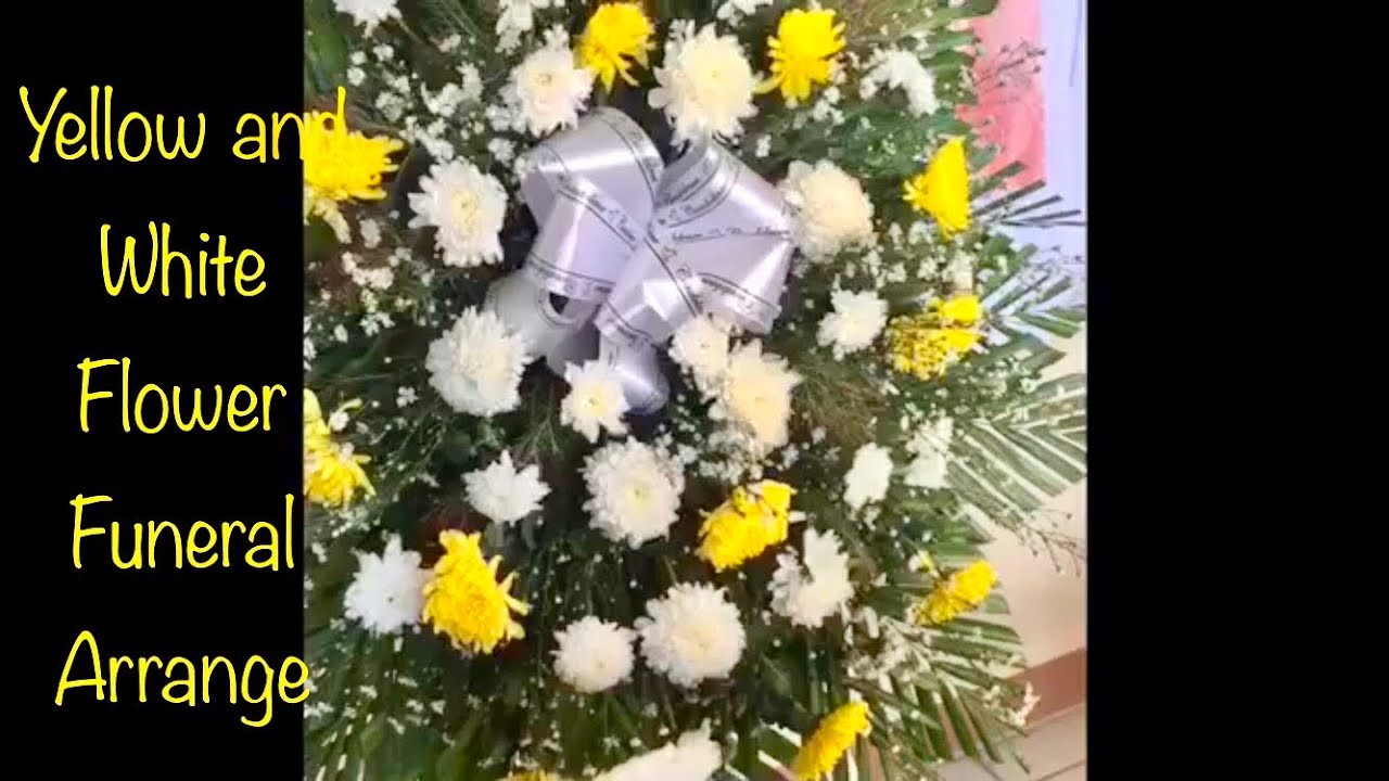 Yellow and White  Flower Funeral arrangement