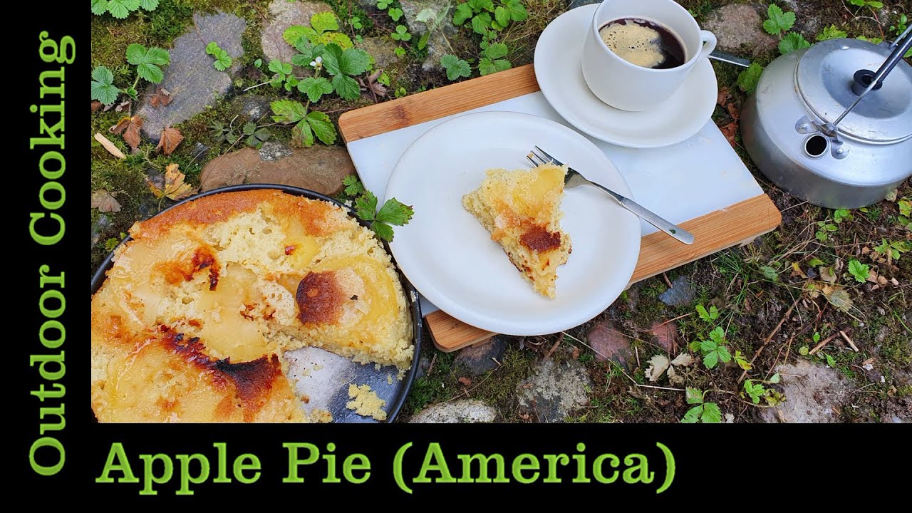 Trangia stove cooking: Apple Pie - Outdoor Bushcraft Recipe (KI English)