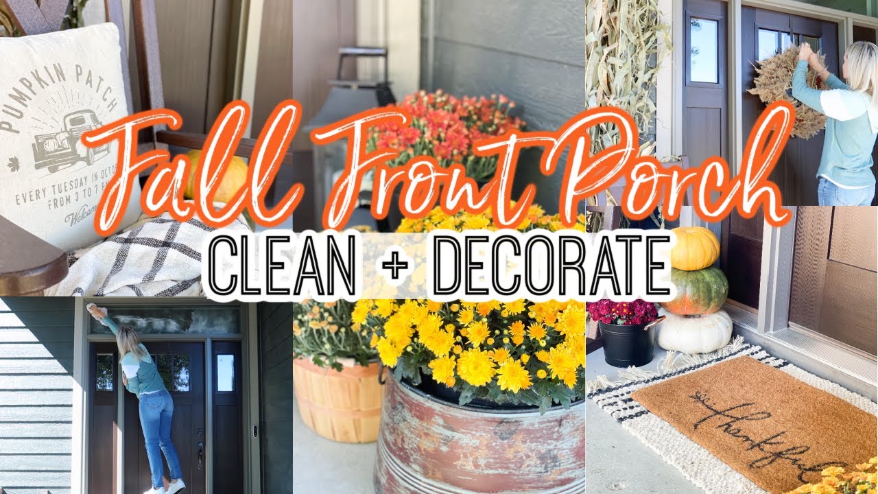 *NEW* FALL FRONT PORCH MAKEOVER 2021 | FALL PORCH CLEAN + DECORATE WITH ME