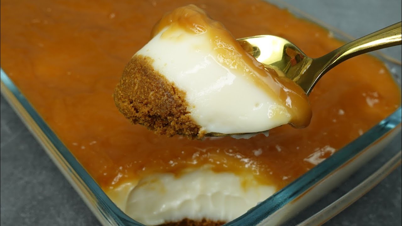 Milky Graham Caramel Pudding , No Bake Easy Dessert