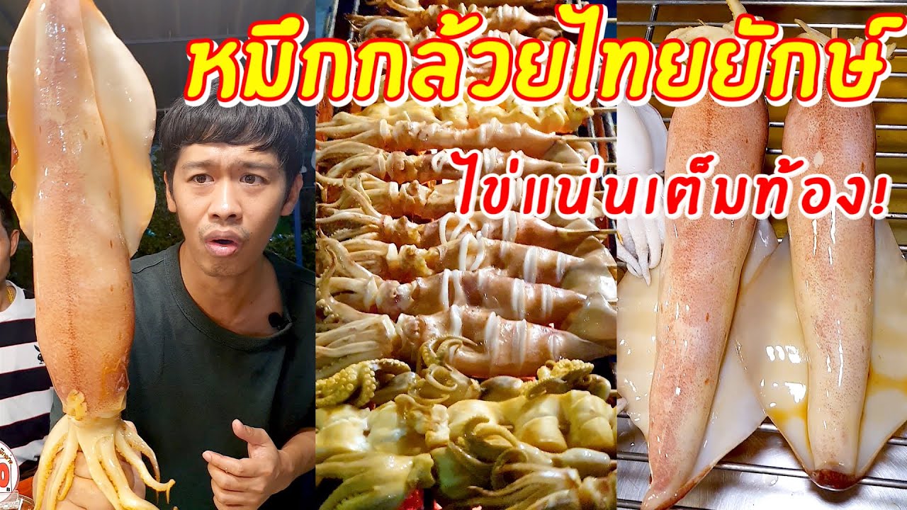 หมึกกล้วยไทยไซส์ยัก ไข่แน่นเต็มท้อง หมึกย่างน้ำจิ้มแซ่บ | เอิร์ธสดชื่น