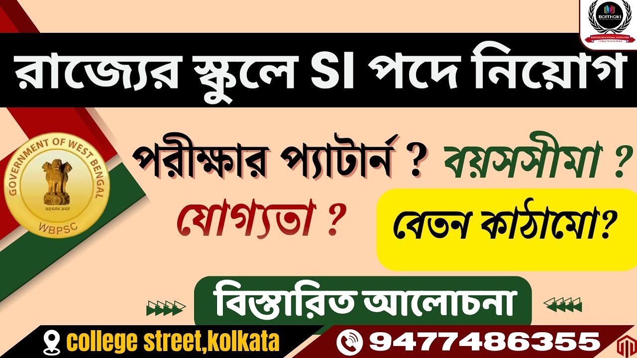 🎓 WB School Sub-Inspector 2025 | যোগ্যতা, সিলেবাস, বেতন ও প্রস্তুতির সম্পূর্ণ গাইড! #wbpsc 