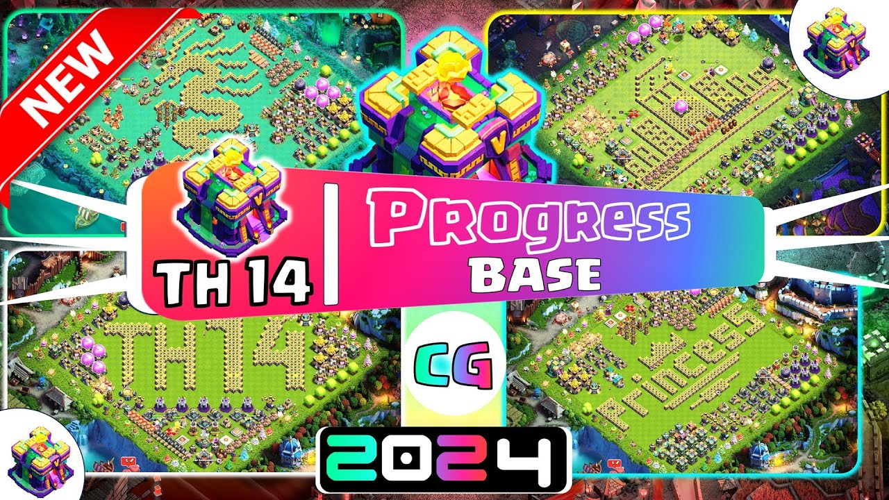 Build! TH14 FUNNY BASE LINK! TH14 Funny + Troll Base Link 2024! COC Progress Base