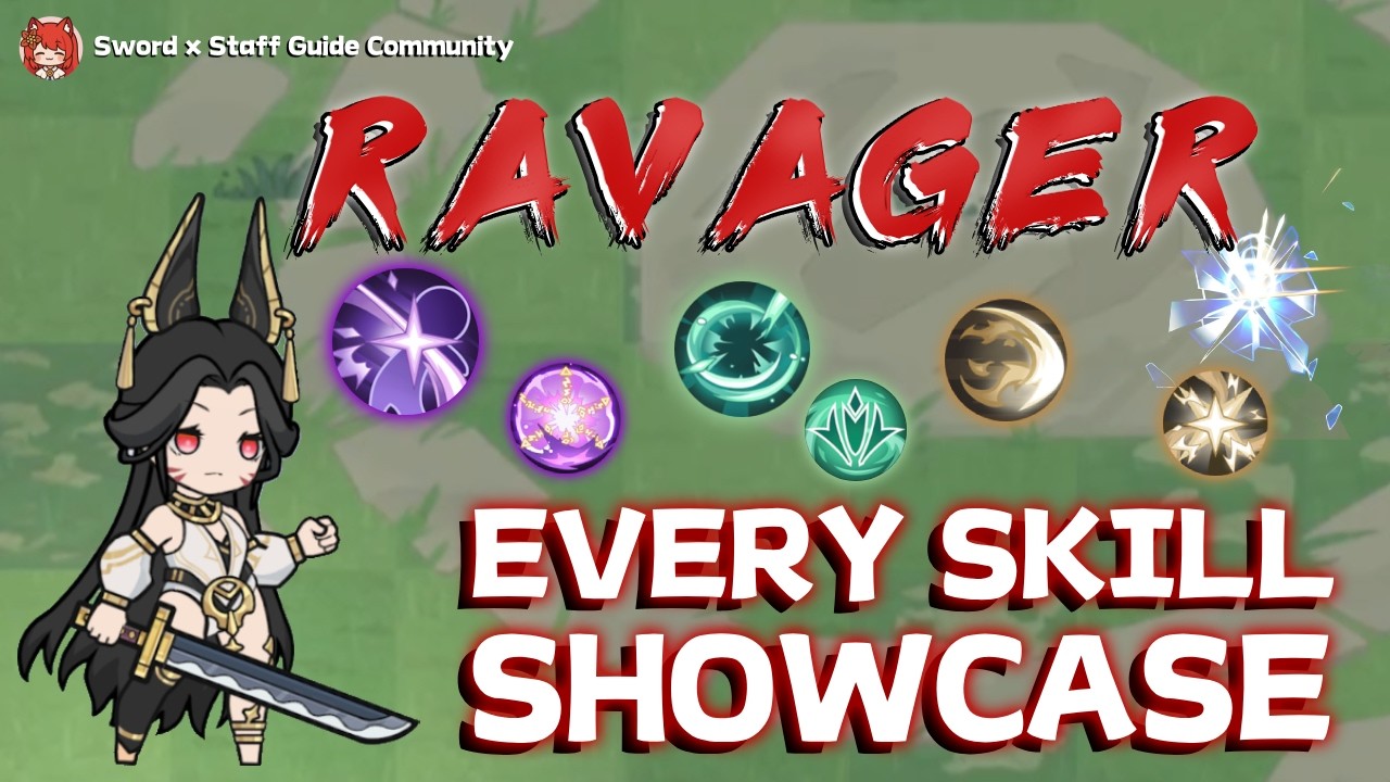 Полный показ навыков Ravager! Двоеборец 5-го ранга: навыки и геймплей | Sword x Staff | QY Maple