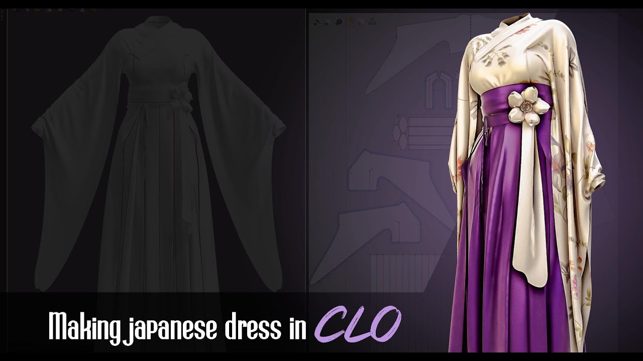 Asian dress 01 make in Marvelous designer