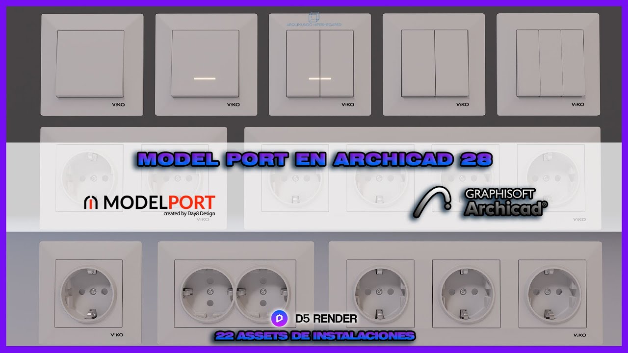 MODEL PORT EN ARCHICAD 28 | 22 ASSETS GRATIS PARA D5 RENDER 2.8