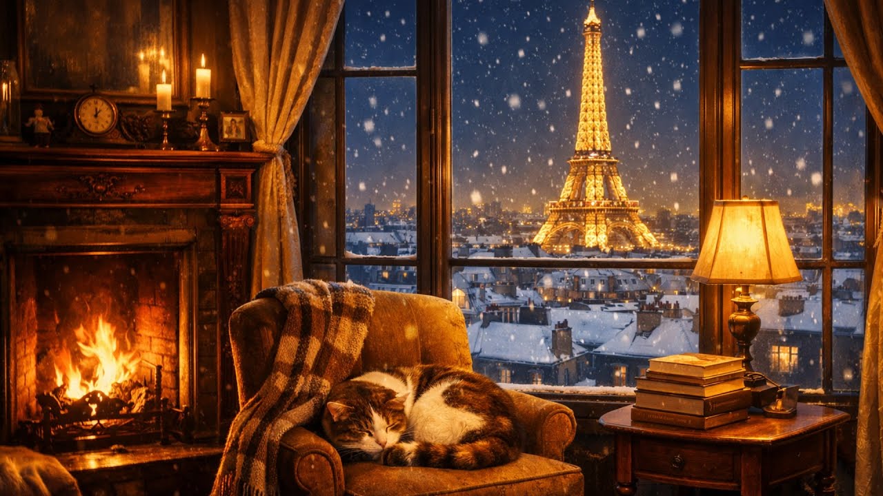 cozy night 1950's with soft vintage oldies playing in another room for unwind & relax, Vol. 4