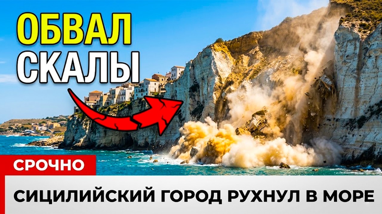 1 МИНУТУ НАЗАД:  Сицилия рухнула в море - 4 км берега исчезли по 30-летнему циклу