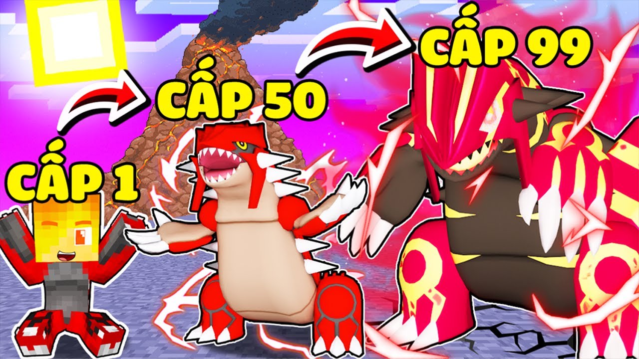 BABY JACK POKEMON GROUDON LEVEL 1 EVOLVES INTO PRIMITIVE GROUDON LEVEL 99 IN MINECRAFT