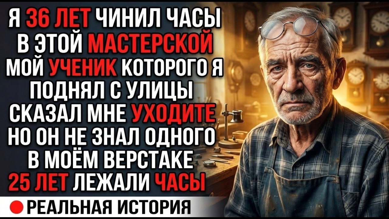 Мой ученик, которого я спас с улицы, решил отнять мастерскую. Но он не знал про часы отца...