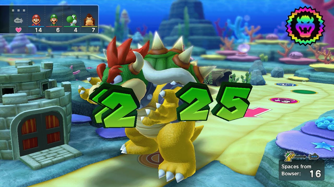 Mario Party 10 - Mario vs Luigi vs Yoshi vs Donkey Kong vs Bowser - Whimsical Waters