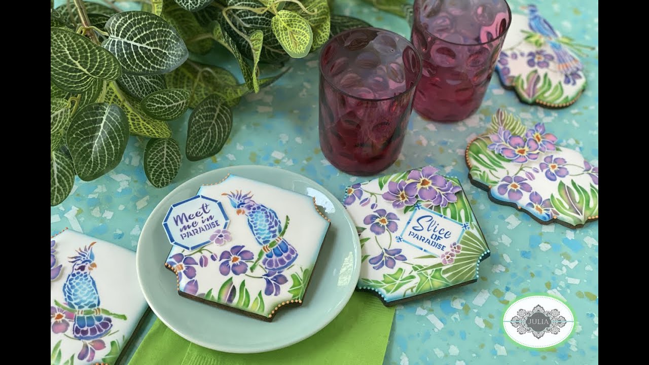 “Slice of Paradise” Dynamic Duos™ Stenciled Cookie