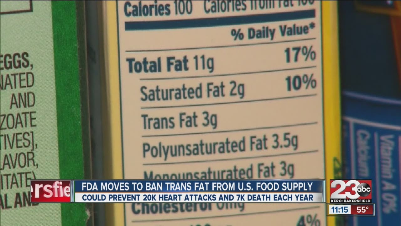 FDA wants to eliminate trans fat from foods