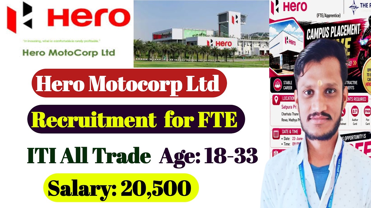 Hero MotoCorp Ltd Recruitment 2026 | ITI Campus Placement | Freshers Jobs | Hero Motocorp hiring
