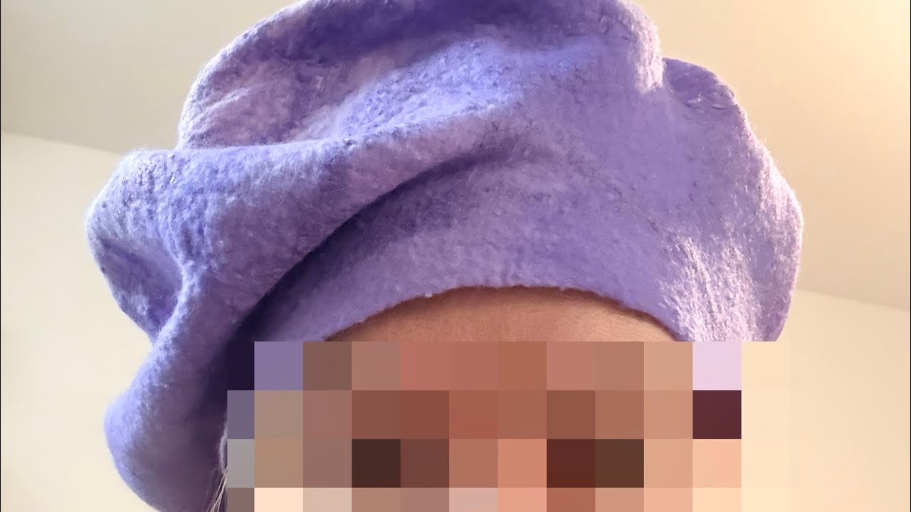 Изготовление берета методом,, Мокрое валяние из шерсти Мериноса’’Nassfilzen einer Kopfbedeckung“ 1ч.