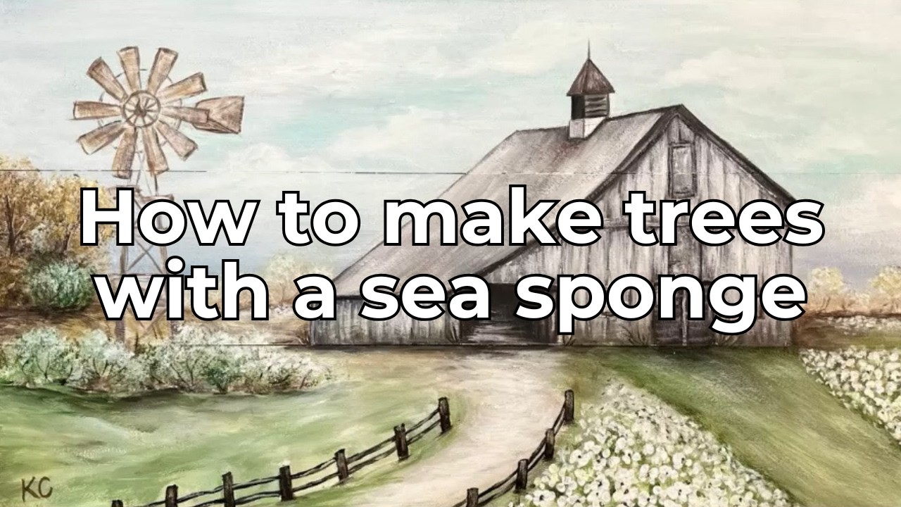 Техника рисования морской губкой | Создайте реалистичные деревья за считанные минуты