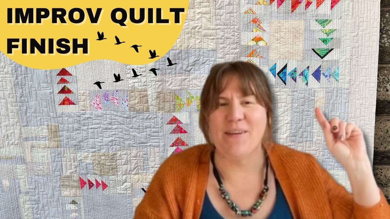 I Finished My No Measure Flying Geese Quilt! (Improv + Crumb Piecing)