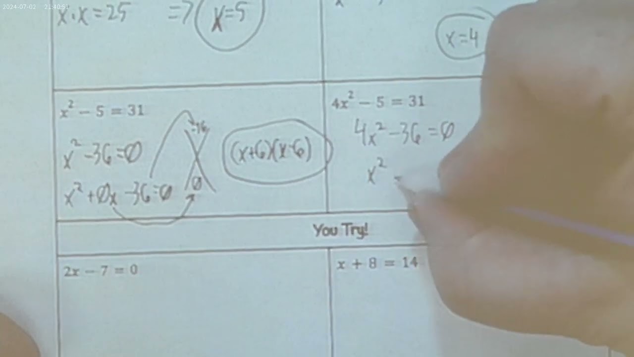 6.1 Solving Equations Review