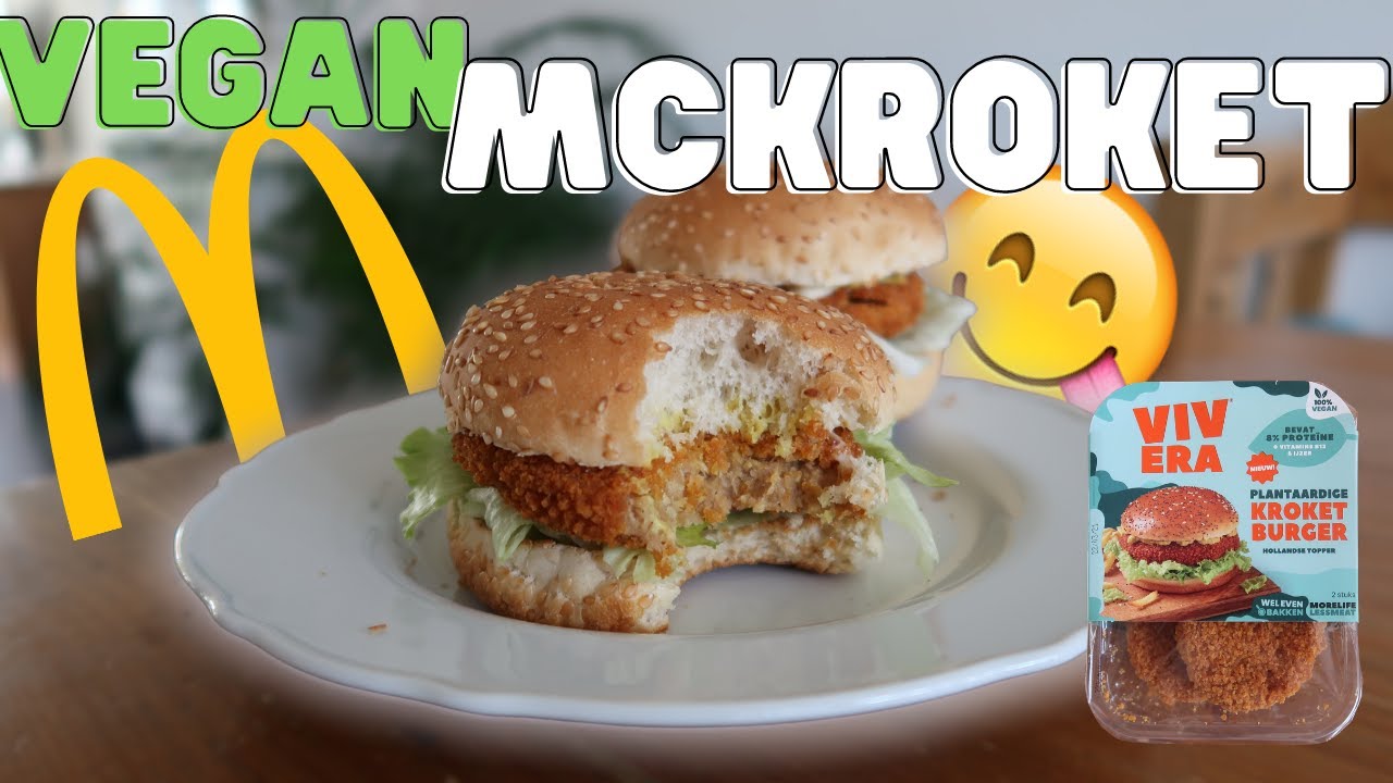 VEGAN McKroket 🔴🟡 MAKEN EN PROEVEN | Vivera Vegan Kroketburger Taste Test