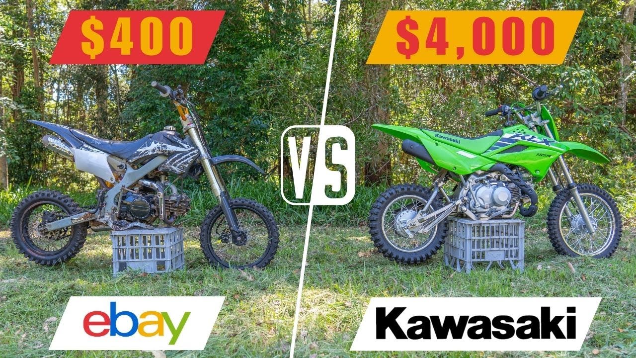 Китайский питбайк против японского питбайка (eBay 125cc против KLX110)