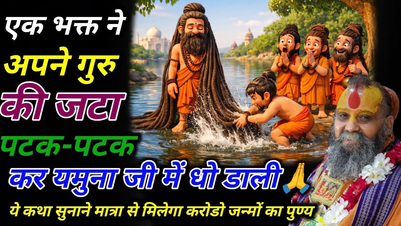 एक भक्त ने अपने गुरु की जटा पटक-पटक कर यमुना जी में धो डाली🙏🌼|| RajendraDasJi #rajendradasjimaharaj