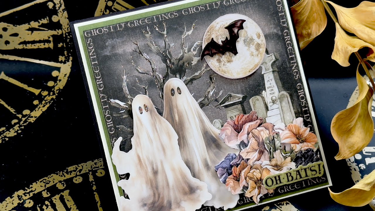 How to Fussy Cut for Cardmaking | Graphic 45 Ghostly Greetings